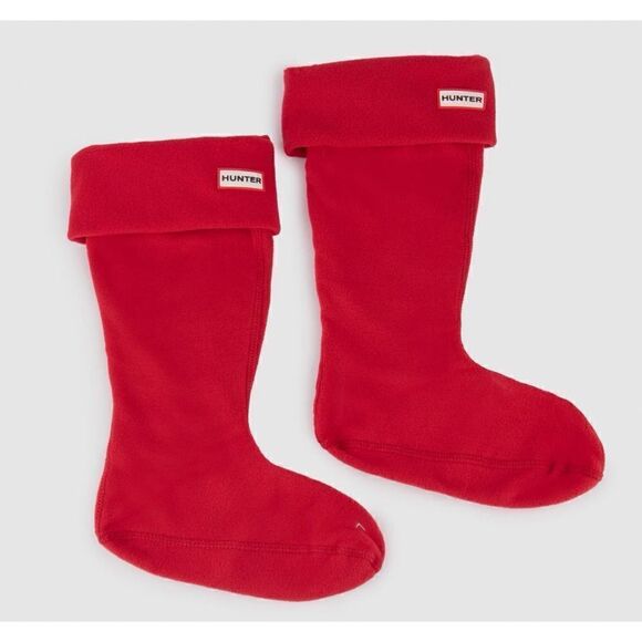 Hunter Kids Original Fleece Welly Boot Socks Red Size S/M US size 1-3 New - Picture 2 of 4